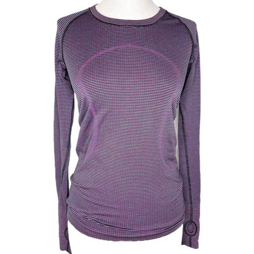 Lululemon Swiftly Tech Long Sleeve Crew sz 6 * Pink Paradise Black Lavender Blue